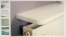 Image of NEW White 60cm x 15cm x 1.8cm Rounded Edge Floating Over Radiator Shelf