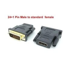 Image of DVI 24+1 Pin Male to HDMI-compatible Female Converter Cable for PC TV 1080p