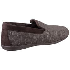 Image of Cotswold Stanley Loafer Slipper Brown  Subtle moccasin toe with contrast stitch