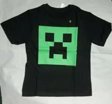 Image of New Minecraft Creeper Glow in the Dark Face Youth T-Shirt JINX XS(4)