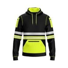 Image of Hi Vis Viz High Visibility Safety Work Security Pocket Pullover Sweatshirt Hoody