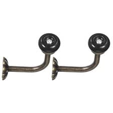 Image of Wall Hooks, 2Pcs - Zinc Alloy Single Prong Ceramic Handle Coat Hook (Black)