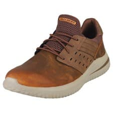 Image of Skechers Delson 3.0 Ezra Mens Dark Brown Casual Trainers