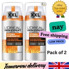 Image of 2 x L'Oreal Men Expert Hydra Energetic, Anti-Fatigue Moisturiser 100ml New