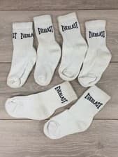 Image of 6 Pairs Everlast Crew Kids 3 - 7 Years Socks UK C8 - C13 Sport Quality White