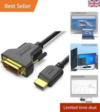 Image of Bidirectional HDMI to DVI Cable - 3ft Full HD Adapter for Gaming and Streaming
