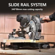 Image of 10" Mitre Saw 1800W 230V Compound Sliding Double Bevel Shadow Line Cut Dust Bag
