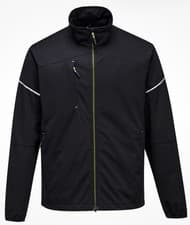 Image of Portwest T620 FW3 Flex Shell Jacket Black-Small- Windproof Workwear - FREE POST