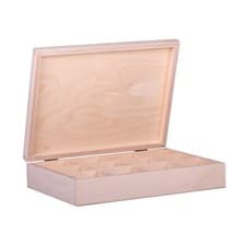 Image of Wooden Tray Box 12 Compartment Display Storage Section Jewellery Keepsake 12-COM