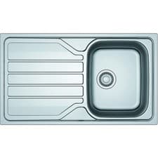 Image of Franke Flash Reversible Stainless Steel Kitchen Sink & Drainer Single Bowl