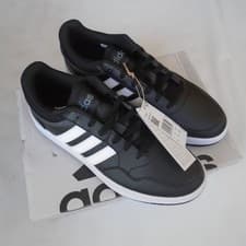 Image of Adidas Hoops 3.0 Trainers Black White Men's UK Size 9 NEW Free UK P+P
