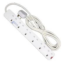 Image of ✅ PREMIUM 3 4 5 6 GANG SURGE PROTECTED EXTENSION LEAD 13A UK MAINS PLUG 2 METER