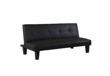 Image of Birlea Franklin Black Faux Leather Upholstered Fabric 3 Seater Sofa Bed