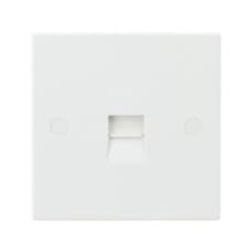 Image of Square Edge Telephone Extension Socket WhiteKnightsbridge Flush Mount Pack Of 3