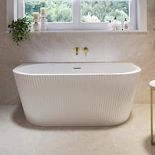 Image of Freestanding Fluted Double Ended Back To Wall Bath 1500 x 745mm - Gabl FLGAB1500