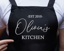 Image of Unisex Adult Personalised Apron Men's Ladies Cooking Kitchen BBQ Catering Chef
