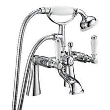 Image of Deva GE03 Georgian Traditional Ceramic Lever Chrome Bath Shower Mixer Tap