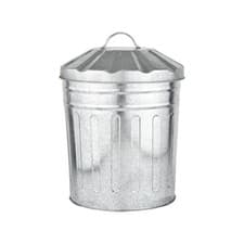 Image of 15 L Home Garden Indoor Outdoor Steel Galvanised Metal Kitchen Dustbin With Hand