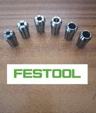 Image of Festool Router Collet Set of 6 Collets (6mm, 8mm,12mm, 1/4", 3/8",1/2")