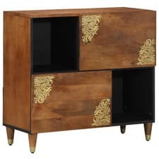 Image of Sideboard with Shelf with Storage with Door Solid Mango Wood Minimalist  vidaXL