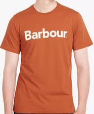 Image of Barbour Garden Logo T shirt Nutmeg Orange Tailored Fit Large RRP £32.95