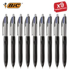 Image of BIC 4 Colours Grip Pro Ballpoint Pen with Retractable Mechanism and Medium Point