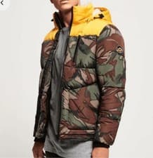 Image of Superdry Coat Mens Mountain Expedition Winter Jacket Puffer Down Medium Hooded
