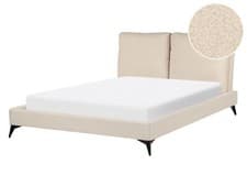 Image of Boucle EU Double Size Bed Beige MELLE