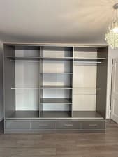 Image of Florence High Gloss Sliding Door Wardrobe Modern Bedroom Storage Solution 2 size