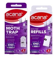 Image of Acana Moth Trap Kit, Carpet Moth Trap Refill 2 pack for Clothes, Carpet