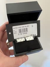 Image of GEORGIO ARMANI 100% Silver Cufflinks Logo-Embossed