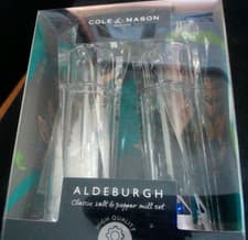 Image of Cole & Mason: Aldeburgh Classic Salt & Pepper Mill Set. Clear. Adjust the grind.