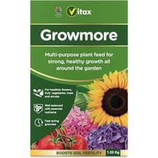 Image of Vitax Growmore 1.25kg General Purpose Fertiliser Balanced Feed Plant Food UK
