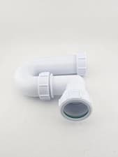Image of 40mm inline U Bend Waste Trap P Trap – Plastic Sink Basin Pipe Plumbing