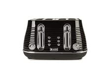 Image of Haden Devon Black Toaster 4 Slice - Dual Control Browning Settings - 4 Slice