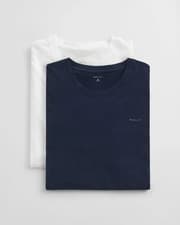 Image of GANT 2-Pack Mens Crew Neck T-Shirts - 109 Navy/White