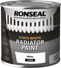 Image of Ronseal Stays White Radiator Paint - WHITE SATIN & GLOSS- One Coat Formula