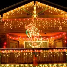Image of 720 Warm White LED Icicle Chaser Lights – Christmas Outdoor Hanging Lights