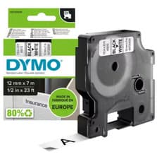 Image of Genuine Dymo 40913 or 41913, 9mm x 7M White Label Cassette D1 S0720680 (2Pack)