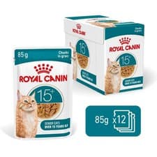 Image of Royal Canin Ageing 15+ Adult Wet Cat Food in Gravy (12x85g, 24x85g, 48x85g)