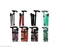 Image of Easy Fold Walking Stick Adjustable Lightweight Aluminium Folding Walking Sticks