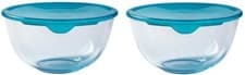 Image of Pyrex Set of 2 Cook & Store Mixing Bowl Set with Lids 1 Litre