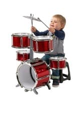 Image of Rockstar Junior Drum Kit Red 7 Piece Set Perfect For Kids