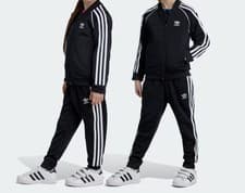 Image of Adidas Originals SST Junior full Tracksuit Kids Zip Track Black 7-8Years BNWT
