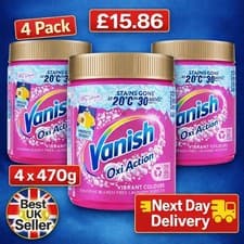 Image of Pack Of 4 Vanish Gold Oxi Advance Stain Remover Powder 470g×4