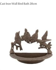 Image of Cast Iron Bird Bath Or Feeder With Bird Pattern