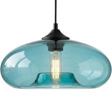 Image of Pendant Light with 28cm Glass Lampsahde, Industrial Vintage Loft Bar E27 (1A)