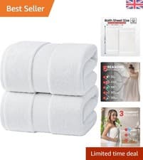 Image of Two Quick-Dry Bath Sheets 90x180cm - Soft Cotton for Spa-Like Luxury