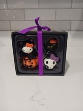 Image of Hello Kitty Halloween Salt and Pepper Shakers Pumpkin and Skull