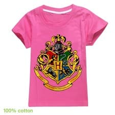 Image of Kids Boys Girls Harry Potter Print Casual Short Sleeve Cotton T-shirt Top 2-13Y
